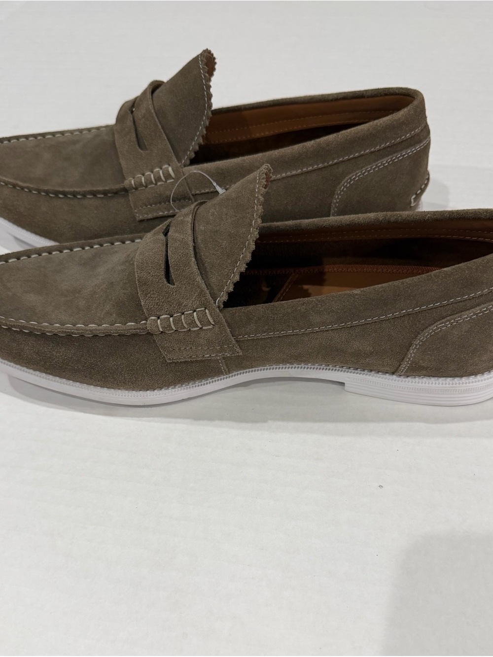 Steve Madden Ramsee Soft Suede Penny Loafer Slip-On - Taupe Size 10